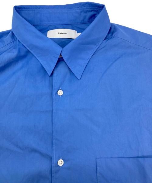 Graphpaper（グラフペーパー）Graphpaper (グラフペーパー) Broad L/S Oversized Regular Collar Shirt ブルー サイズ:1の古着・服飾アイテム