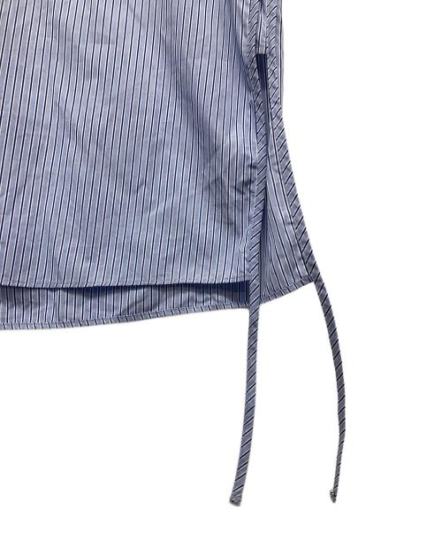 YOKE（ヨーク）YOKE (ヨーク) THOMAS MASON (トーマスメイソン) STRIPED PIPING SHIRT ブルー サイズ:2の古着・服飾アイテム