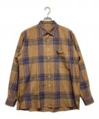 AURALEEオーラリー）の古着「SUPER LIGHT WOOL CHECK SHIRTS」｜ブラウン