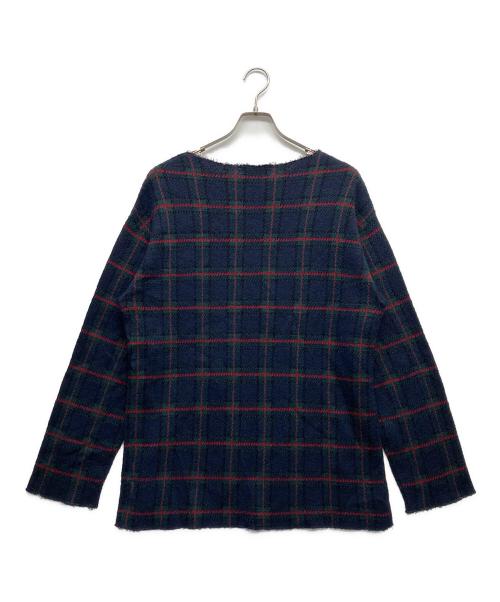 UNDERCOVER（アンダーカバー）UNDERCOVER (アンダーカバー) チェック柄Vネックニット ネイビー×グリーン サイズ:1の古着・服飾アイテム