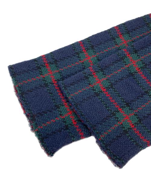 UNDERCOVER（アンダーカバー）UNDERCOVER (アンダーカバー) チェック柄Vネックニット ネイビー×グリーン サイズ:1の古着・服飾アイテム