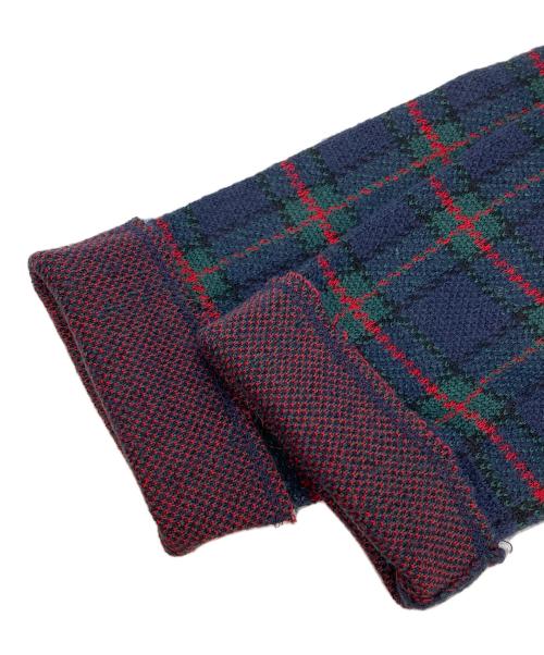 UNDERCOVER（アンダーカバー）UNDERCOVER (アンダーカバー) チェック柄Vネックニット ネイビー×グリーン サイズ:1の古着・服飾アイテム