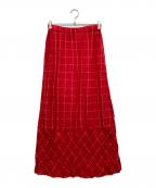 tricot COMME des GARCONSトリココムデギャルソン）の古着「チェックスカート」｜レッド