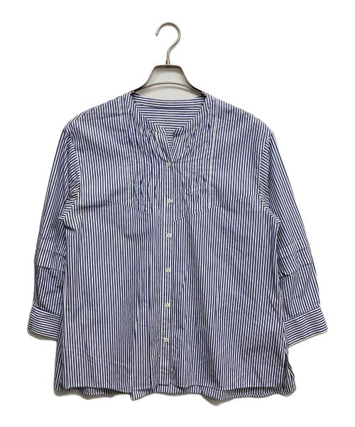 INDIVI（インディヴィ）INDIVI (インディヴィ) タックデザインブラウス ブルー サイズ:38の古着・服飾アイテム
