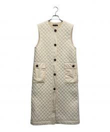 Sea Room lynn（シールームリン）の古着「キルティングロングベスト」｜ホワイト