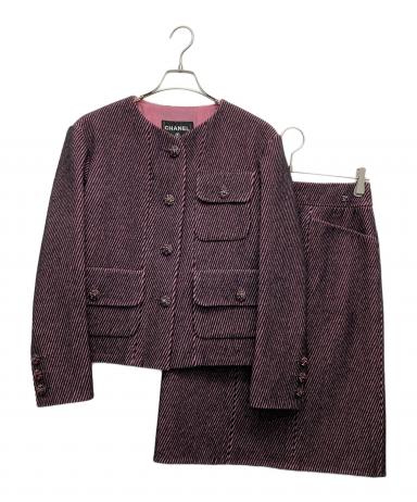 中古・古着通販】CHANEL (シャネル) ツイードセットアップ ピンク