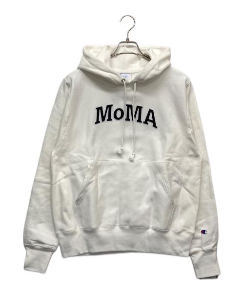 Champion（チャンピオン）Champion (チャンピオン) MoMA (モマ) ロゴパーカー ホワイト サイズ:SMALLの古着・服飾アイテム