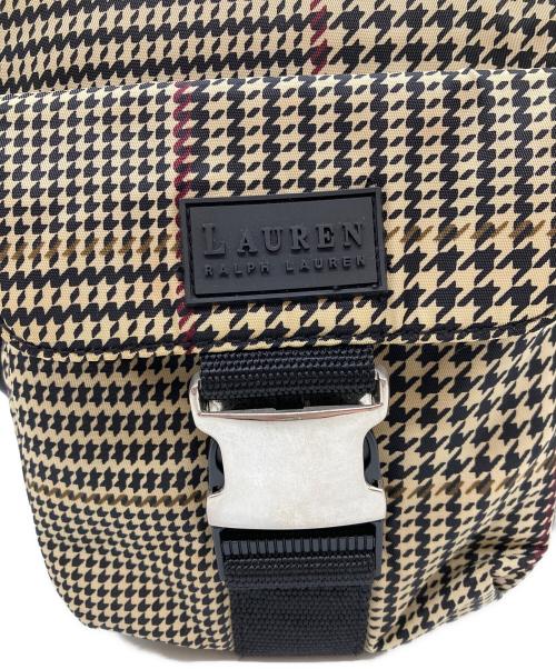 LAUREN RALPH LAUREN（ローレンラルフローレン）LAUREN RALPH LAUREN (ローレンラルフローレン) 千鳥柄ショルダーバッグ ブラウンの古着・服飾アイテム