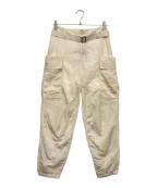 Sea Room lynnシールームリン）の古着「シースルーWポケットワークパンツ」｜アイボリー