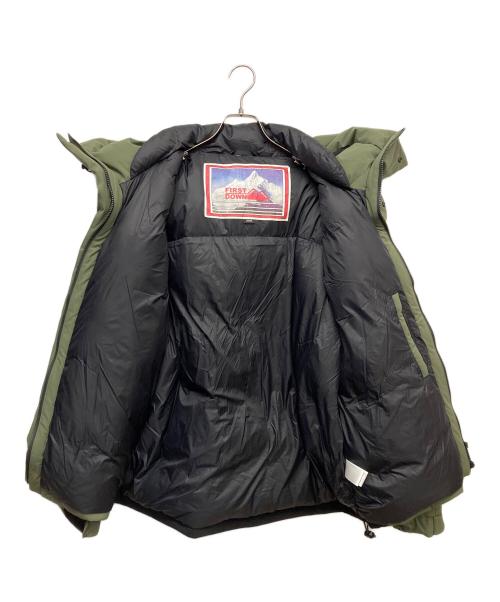 FIRST DOWN（ファーストダウン）FIRST DOWN (ファーストダウン) パネルショートダウンジャケット グリーン サイズ:LARGEの古着・服飾アイテム