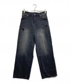 Adam et Ropeアダム エ ロペ）の古着「ワイドデニムパンツ」｜ブラック