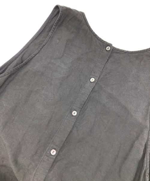 nest Robe（ネストローブ）nest Robe (ネストローブ) シルクリネンVネック2wayワンピース ブラック サイズ:Fの古着・服飾アイテム