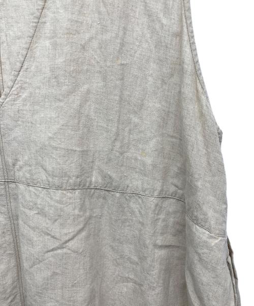 nest Robe（ネストローブ）nest Robe (ネストローブ) ブラックリネンバックVネックノースリーブワンピース アイボリー サイズ:Fの古着・服飾アイテム