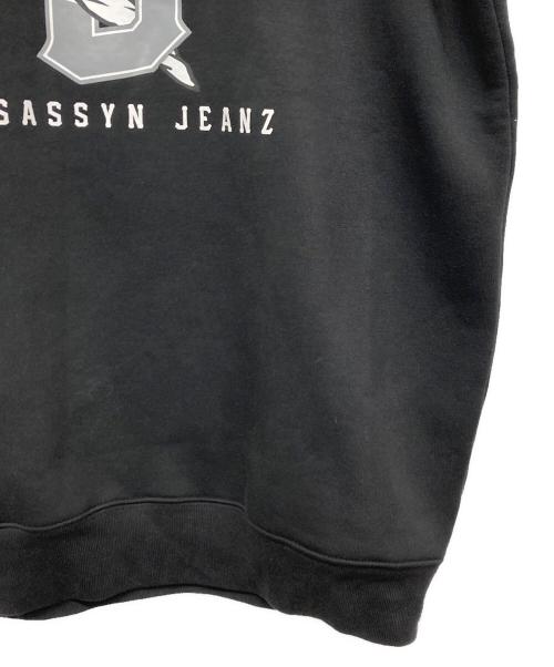 ASSASSYN JEANZ（アサシンジーンズ）ASSASSYN JEANZ (アサシンジーンズ) クルーネックスウェット ブラック サイズ:XLの古着・服飾アイテム