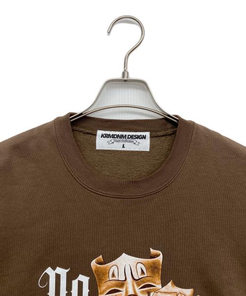 KRMDNM DESIGN（クライムデザイン）KRMDNM DESIGN (クライムデザイン) クルーネックスウェット ブラウン サイズ:Lの古着・服飾アイテム