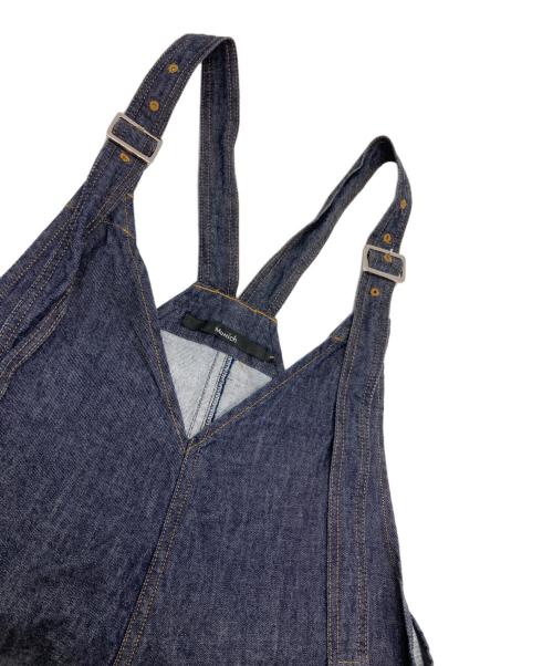 Munich（ミューニック）MUNICH (ミューニック) 6.5ozスラブデニムフレアサロペット インディゴ サイズ:Sの古着・服飾アイテム