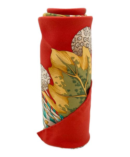 Salvatore Ferragamo（サルヴァトーレ フェラガモ）Salvatore Ferragamo (サルヴァトーレ フェラガモ) シルクスカーフ レッドの古着・服飾アイテム