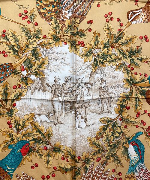 Salvatore Ferragamo（サルヴァトーレ フェラガモ）Salvatore Ferragamo (サルヴァトーレ フェラガモ) シルクスカーフ レッドの古着・服飾アイテム