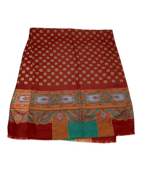 ETRO（エトロ）ETRO (エトロ) 総柄スカーフ レッド×グリーンの古着・服飾アイテム