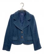 M'S GRACYエムズグレイシー）の古着「フラワーボタンジャケット」｜ネイビー