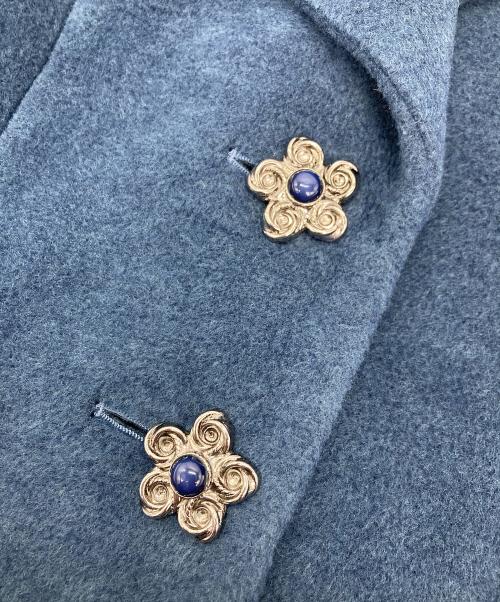 M'S GRACY（エムズグレイシー）M'S GRACY (エムズグレイシー) フラワーボタンジャケット ネイビー サイズ:36の古着・服飾アイテム