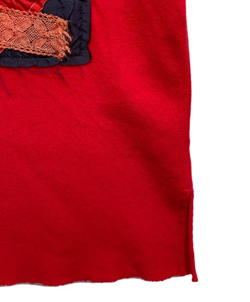 tricot COMME des GARCONS（トリココムデギャルソン）tricot COMME des GARCONS (トリココムデギャルソン) ハートモチーフニットベスト レッド サイズ:Sの古着・服飾アイテム