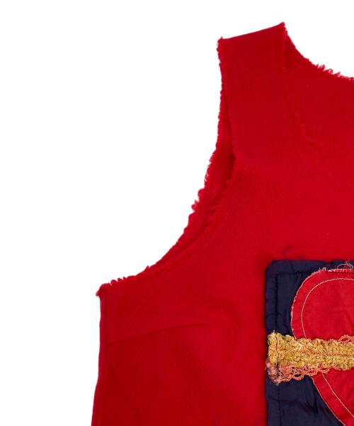 tricot COMME des GARCONS（トリココムデギャルソン）tricot COMME des GARCONS (トリココムデギャルソン) ハートモチーフニットベスト レッド サイズ:Sの古着・服飾アイテム