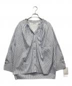 MOGAモガ）の古着「ストライプブロードシャツ」｜ホワイト×ブルー