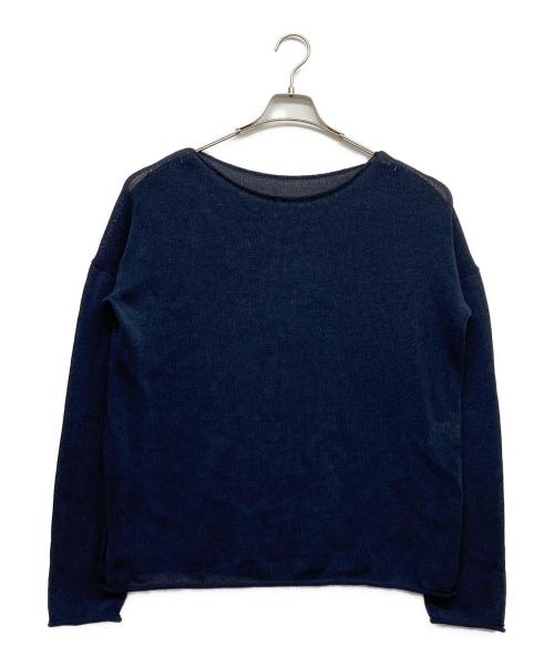 HER.（ハー）HER. (ハー) ペーパー混ニットプルオーバー ネイビー サイズ:Fの古着・服飾アイテム