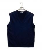 ETRE TOKYOエトレトウキョウ）の古着「コットンカシミヤニットベスト」｜ネイビー