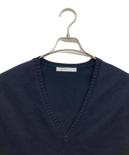 ETRE TOKYO（エトレトウキョウ）ETRE TOKYO (エトレトウキョウ) コットンカシミヤニットベスト ネイビー サイズ:Fの古着・服飾アイテム