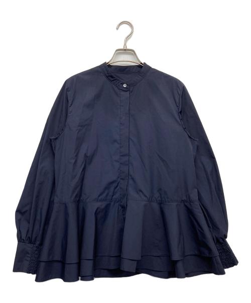 #Newans（ハッシュニュアンス）#Newans (ハッシュニュアンス) ダブルフリルヘムシャツ ネイビー サイズ:1の古着・服飾アイテム