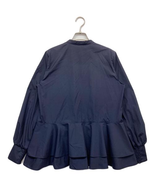 #Newans（ハッシュニュアンス）#Newans (ハッシュニュアンス) ダブルフリルヘムシャツ ネイビー サイズ:1の古着・服飾アイテム