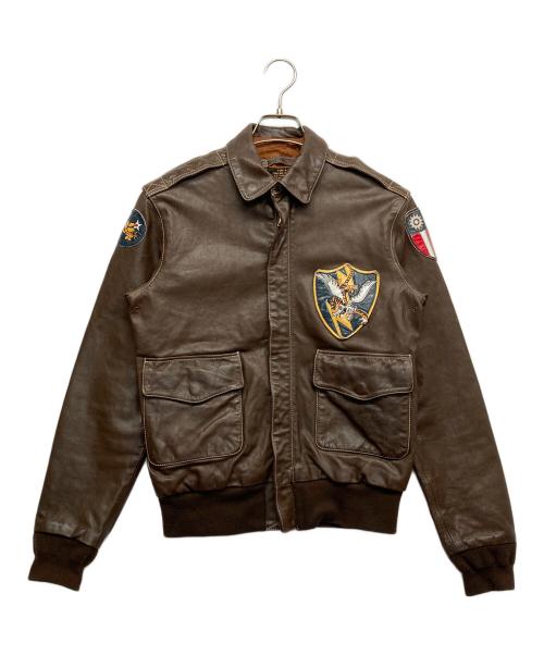 MORGAN MEMPHIS BELLE（モーガン メンフィス ベル）MORGAN MEMPHIS BELLE (モーガン メンフィス ベル) A-2TYPE レザージャケット ブラウン サイズ:36の古着・服飾アイテム