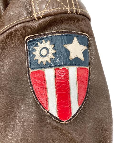 MORGAN MEMPHIS BELLE（モーガン メンフィス ベル）MORGAN MEMPHIS BELLE (モーガン メンフィス ベル) A-2TYPE レザージャケット ブラウン サイズ:36の古着・服飾アイテム