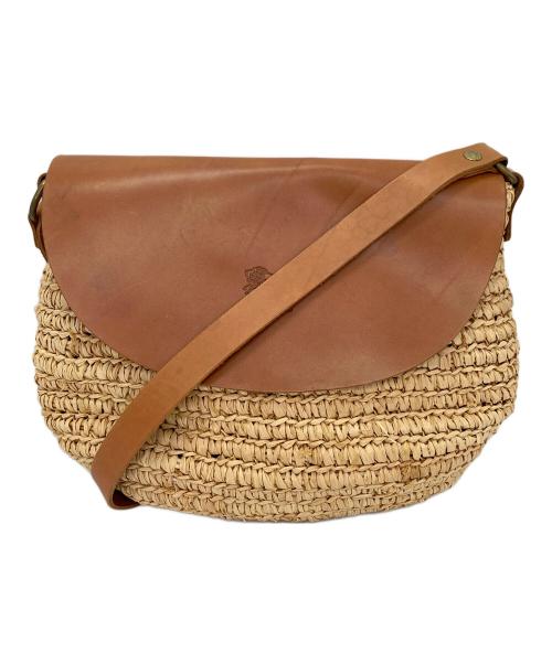 IL BISONTE（イル ビゾンテ）IL BISONTE (イル ビゾンテ) ラフィアショルダーバッグ ベージュの古着・服飾アイテム