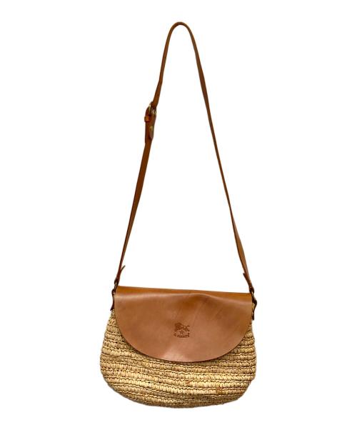 IL BISONTE（イル ビゾンテ）IL BISONTE (イル ビゾンテ) ラフィアショルダーバッグ ベージュの古着・服飾アイテム