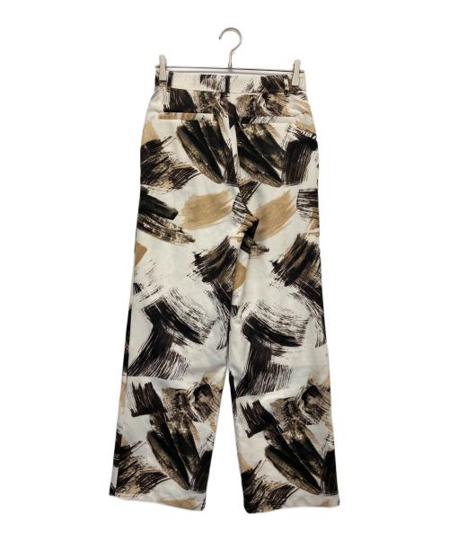 Noble（ノーブル）Noble (ノーブル) ブラッシュプリントストレートパンツ ベージュ サイズ:38の古着・服飾アイテム