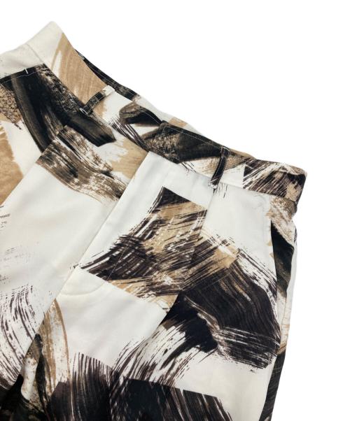 Noble（ノーブル）Noble (ノーブル) ブラッシュプリントストレートパンツ ベージュ サイズ:38の古着・服飾アイテム