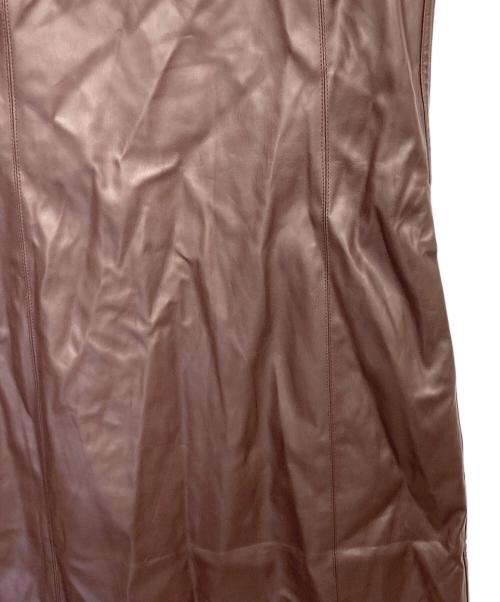 STUDIO DOE（スタジオドゥ）studio doe (スタジオドゥ) フェイクレザーキャミソールワンピース ブラウン サイズ:Sの古着・服飾アイテム