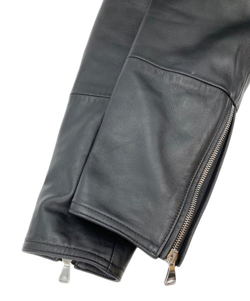 EMMETI（エンメティ）EMMETI (エンメティ) JURIラムレザーシングルライダースジャケット ブラック サイズ:48の古着・服飾アイテム