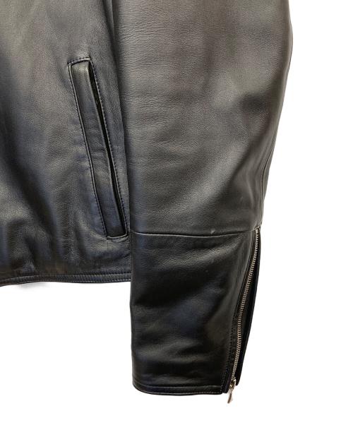 EMMETI（エンメティ）EMMETI (エンメティ) JURIラムレザーシングルライダースジャケット ブラック サイズ:48の古着・服飾アイテム