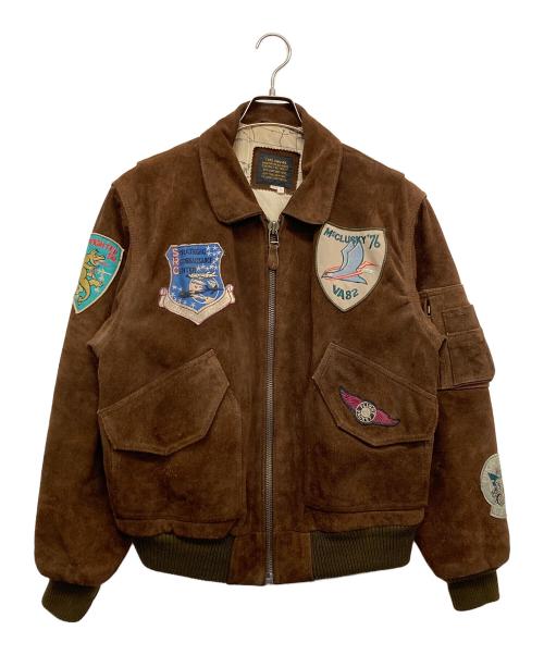 HOUSTON（ヒューストン）HOUSTON (ヒューストン) CWU45レザーフライトジャケット ブラウン サイズ:38の古着・服飾アイテム