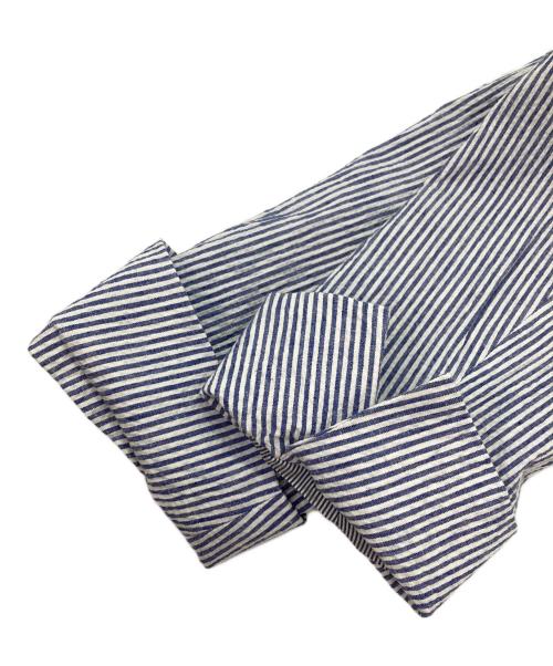 WEEKEND Max Mara（ウィークエンド マックスマーラ）Weekend Max Mara (ウィークエンド マックスマーラ) リネン混ストライプテーラードジャケット ブルー サイズ:36の古着・服飾アイテム