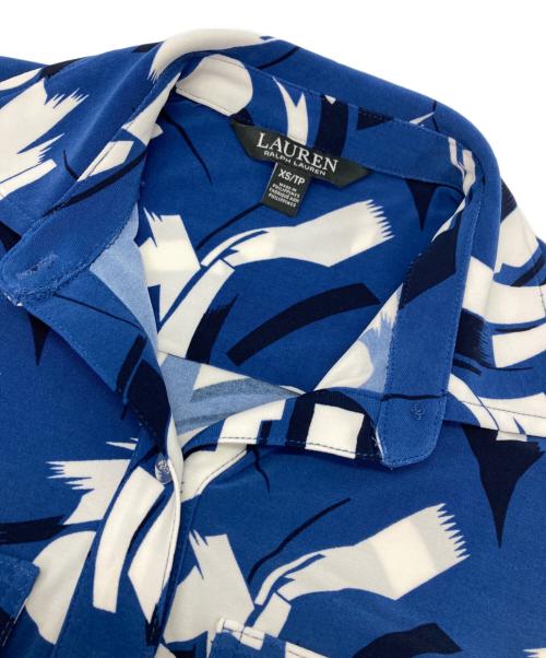 LAUREN RALPH LAUREN（ローレンラルフローレン）LAUREN RALPH LAUREN (ローレンラルフローレン) 総柄シャツ ブルー サイズ:XSの古着・服飾アイテム
