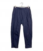 COMOLIコモリ）の古着「ウールリネンパンツ」｜ネイビー