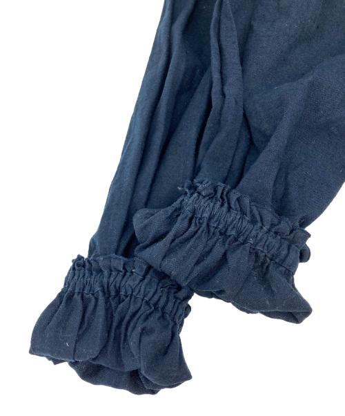 nest Robe（ネストローブ）nest Robe (ネストローブ) 起毛ギャザースリーブワンピース ネイビー サイズ:Fの古着・服飾アイテム