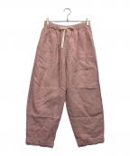 nest Robeネストローブ）の古着「ブラックリネン イージーパンツ」｜ピンク