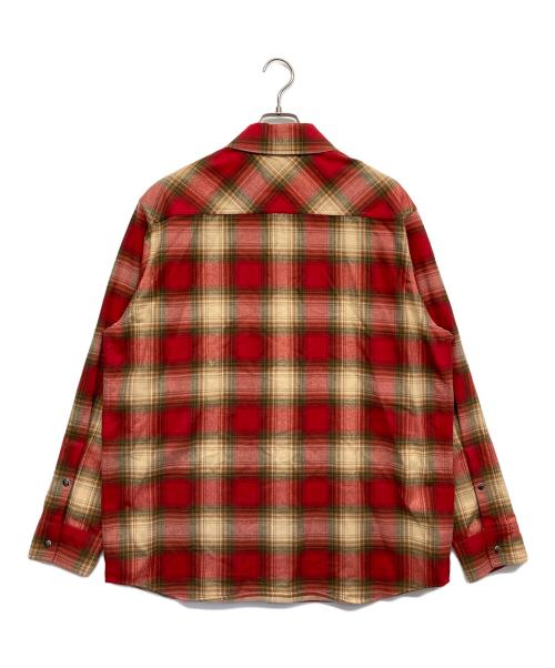 MONCLER（モンクレール）MONCLER (モンクレール) CAMICIA/長袖チェックシャツ レッド サイズ:Mの古着・服飾アイテム
