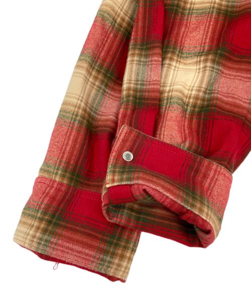 MONCLER（モンクレール）MONCLER (モンクレール) CAMICIA/長袖チェックシャツ レッド サイズ:Mの古着・服飾アイテム